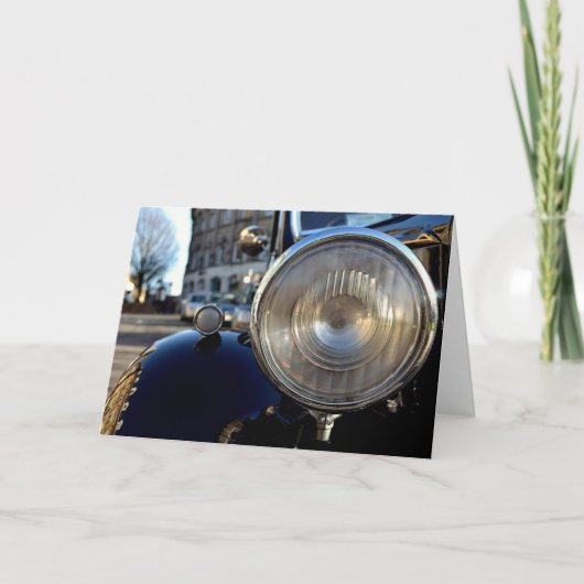 Blue Vintage-auto Kaart (Voorkant)