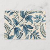 Blue Vintage Botanical Diapper Raffle Informatiekaartje (Achterkant)