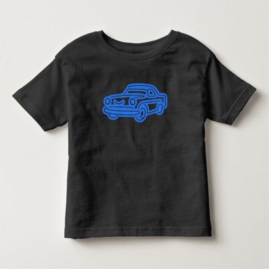 Blue Vintage Car Illustration Kinder Shirts (Voorkant)