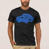 Blue Vintage Car Illustration T-shirt (Voorkant)