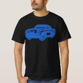 Blue Vintage Car Illustration T-shirt