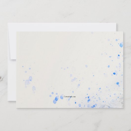 Blue Vintage Car Uitnodiging (Achterkant)