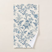 Blue Vintage Floral Pattern Bad Handdoek (Handdoek)