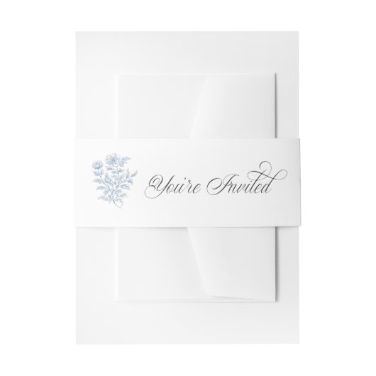 Blue Vintage French Calligraphy Your Invited Uitnodigingen Wikkel (Voorkant Voorbeeld)