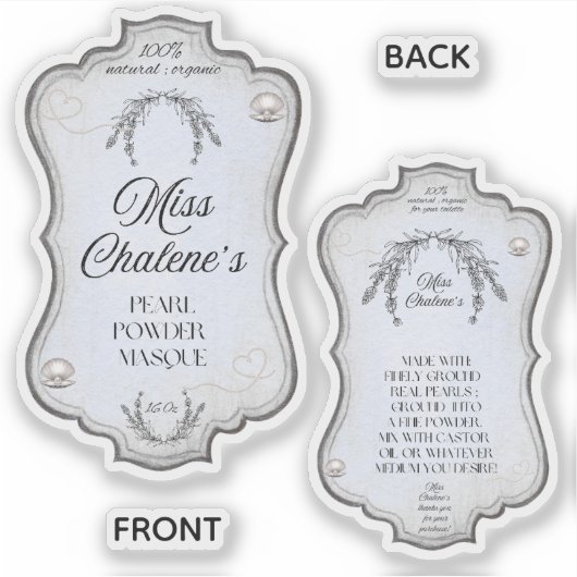 Blue Vintage Lotion Antique Jar Bottle  Sticker (Voorkant)