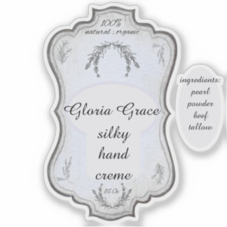 Blue Vintage Lotion Antique Jar Bottle  Sticker