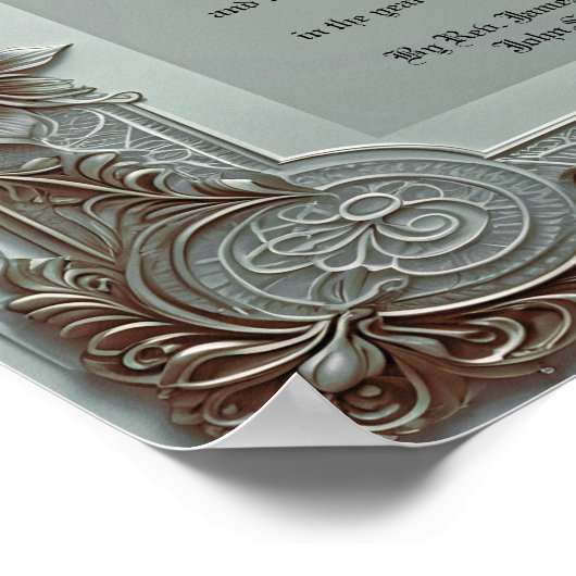 Blue Vintage Marriage Certificate Poster (Hoek)