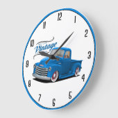 Blue Vintage Truck Grote Klok (Hoek)