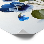 Blue Violas Flower Art Print Poster (Hoek)