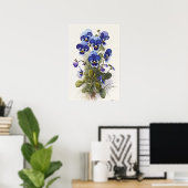 Blue Violas Flower Art Print Poster (Thuiskantoor)