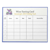 Blue-Violet Birthday Bash Raad de wijn Notitieblok (Voorkant)