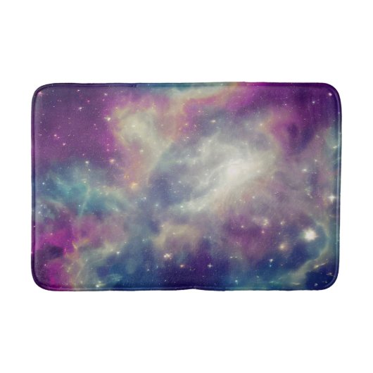 Blue Violet Blauwgroen Cosmic Nebula Milky Way Badmat (Voorkant)