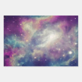 Blue Violet Blauwgroen Cosmic Nebula Milky Way Inpakpapier Vel (Voorkant 2)