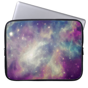 Blue Violet Blauwgroen Cosmic Nebula Milky Way Laptop Sleeve