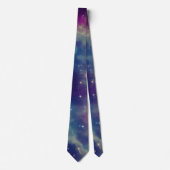 Blue Violet Blauwgroen Cosmic Nebula Milky Way Stropdas (Voorkant)