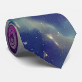 Blue Violet Blauwgroen Cosmic Nebula Milky Way Stropdas (Opgerold)