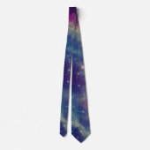 Blue Violet Blauwgroen Cosmic Nebula Milky Way Stropdas (Achterkant)