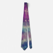 Blue Violet Blauwgroen Cosmic Nebula Milky Way Stropdas (Voorkant)