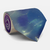 Blue Violet Blauwgroen Cosmic Nebula Milky Way Stropdas (Opgerold)