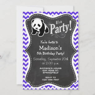 Blue Violet Chevron; Panda Kaart