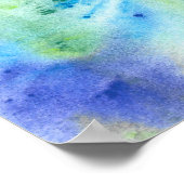 Blue Violet Field of Flowers Abstracte Waterverf Poster (Hoek)