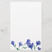 Blue Violet Floral Waterverf Specialized Station Briefpapier (Achterkant)