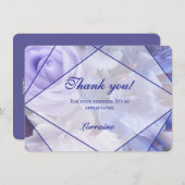 Blue Violet Florals Thank You Card Bedankkaart (Voorkant / Achterkant)