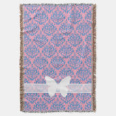 Blue Violet Frosted Orchid Damask met Butterfly Deken (Voorkant Verticaal)