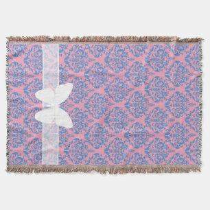 Blue Violet Frosted Orchid Damask met Butterfly Deken