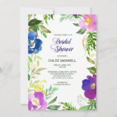 Blue Violet Garden Formal Bridal Shower Kaart (Voorkant)
