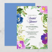 Blue Violet Garden Formal Bridal Shower Kaart (Voorkant / Achterkant)