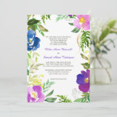 Blue Violet Garden Formal Wedding Kaart (Staand voorkant)