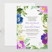 Blue Violet Garden Formal Wedding Kaart (Voorkant / Achterkant)