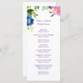 Blue Violet Garden Wedding Programme Programmakaart (Voorkant / Achterkant)