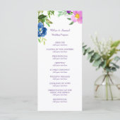 Blue Violet Garden Wedding Programme Programmakaart (Staand voorkant)