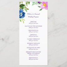 Blue Violet Garden Wedding Programme