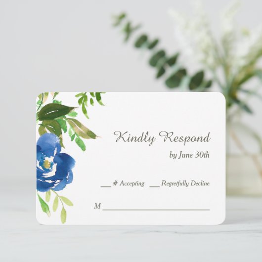 Blue Violet Garden Wedding RSVP (Staand voorkant)