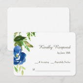 Blue Violet Garden Wedding RSVP Kaartje (Voorkant / Achterkant)