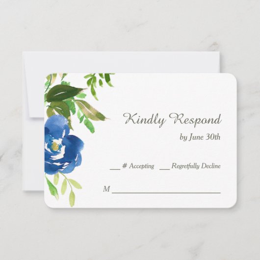 Blue Violet Garden Wedding RSVP Kaartje (Voorkant)