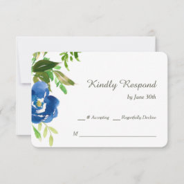 Blue Violet Garden Wedding RSVP Kaartje