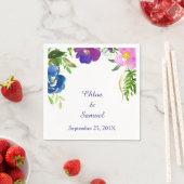 Blue Violet Garden Wedding Servetten (Insitu)