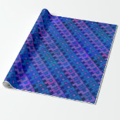Blue Violet geometrisch Cadeaupapier (Uitgerold)