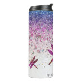 *~* Blue Violet Glitter Dragon Fly Girly Thermosbeker (Gedraaid links)