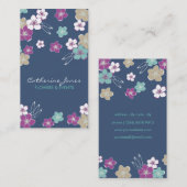 Blue violet hawaiian exotic flowers illustration visitekaartje (Voorkant / Achterkant)