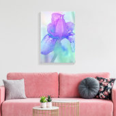 Blue Violet Iris Digital-Waterverf Canvas Afdruk (Insitu (Woonkamer))