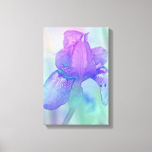 Blue Violet Iris Digital-Waterverf Canvas Afdruk (Voorkant)