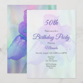 Blue Violet Iris Digital-Waterverf Kaart (Voorkant / Achterkant)