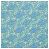Blue Violet Lime Green Paisley Floral Pattern Stof (Swatch)