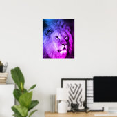 Blue Violet Lion - Dierenfotografie Kunst Poster (Thuiskantoor)