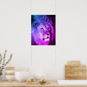 Blue Violet Lion - Dierenfotografie Kunst Poster (Keuken)